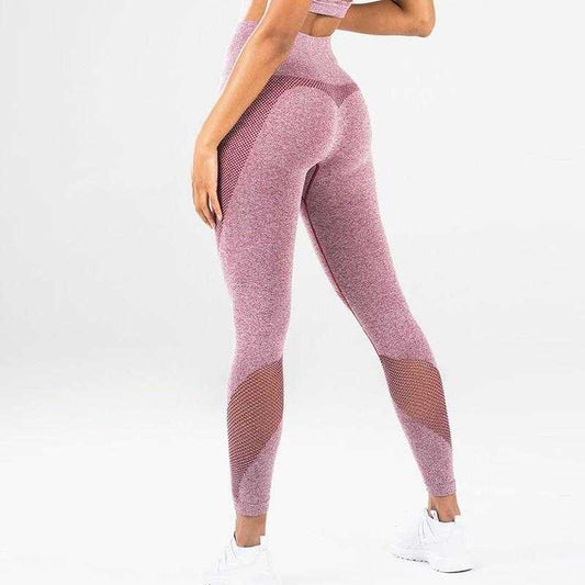 Women's Stretchy Skinny Sheer Mesh Stitching Workout Leggings | eprolo