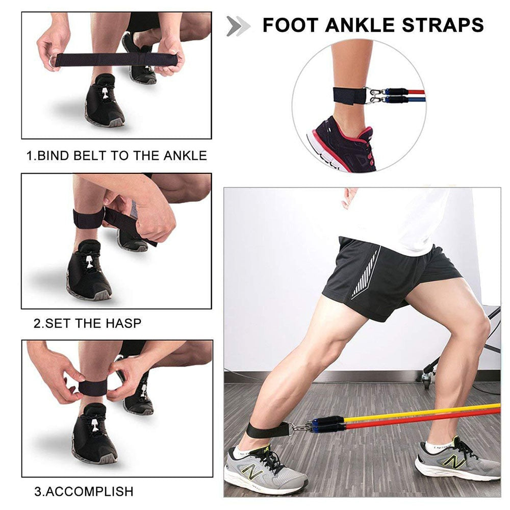 100LBS Resistance Band Set Exercise Pull Rope | eprolo