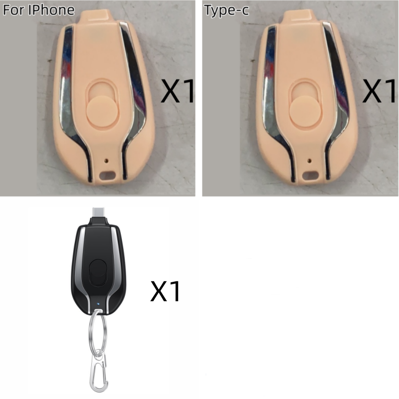 Cargador de llavero con minicargador de emergencia de 1500 mAh