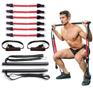 Resistance Band  Pilates Stick Gym Exercise