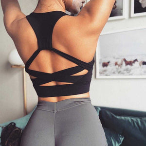 Cross back strappy sports bra | eprolo