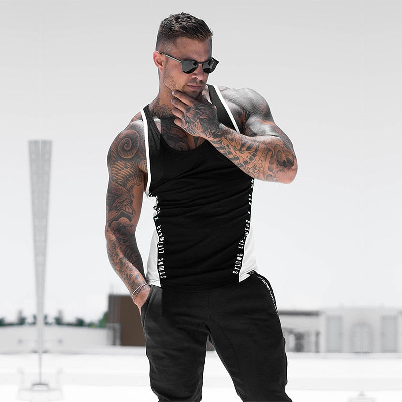 Sleeveless Tank Top  Cotton for Men's bodybuilding