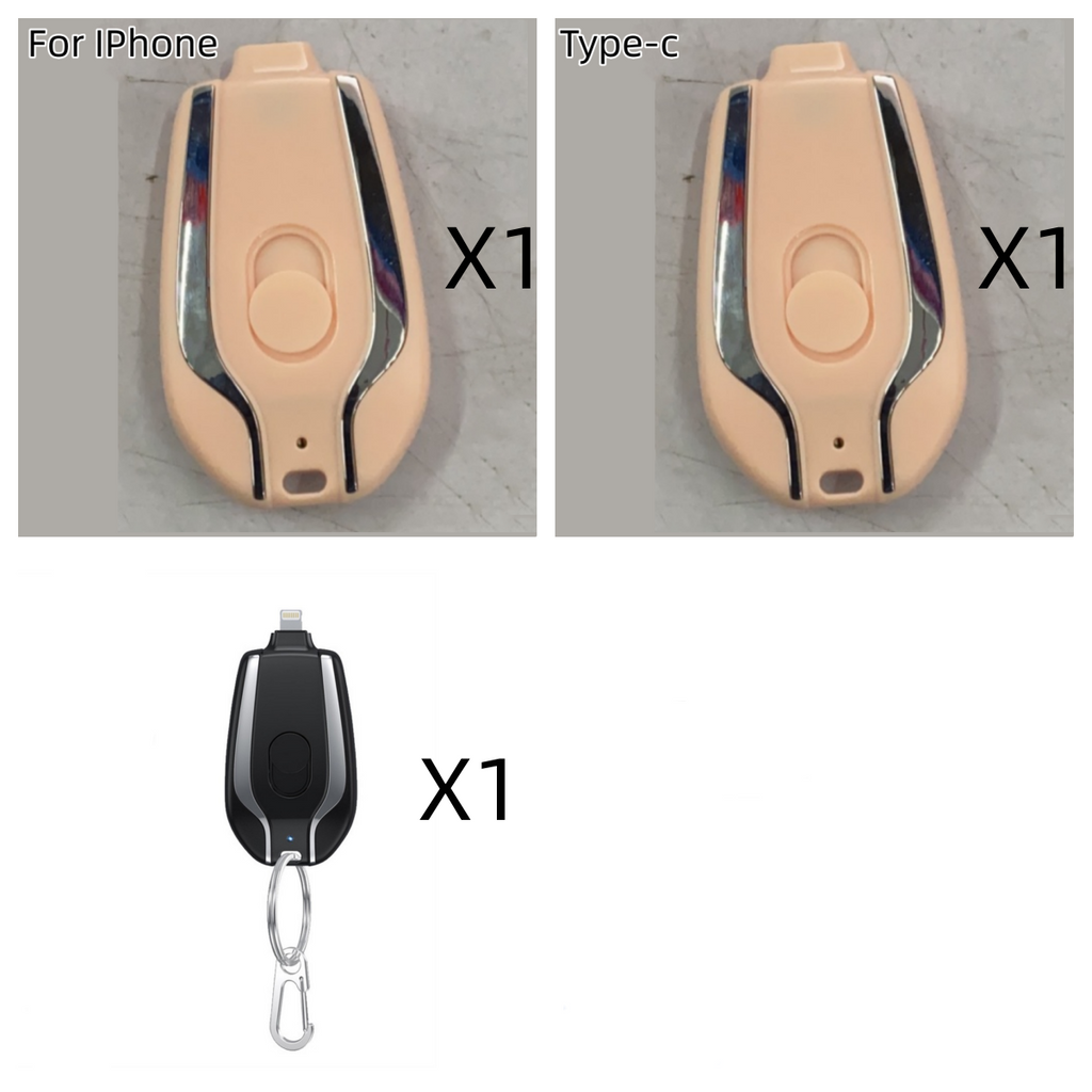 Cargador de llavero con minicargador de emergencia de 1500 mAh
