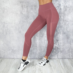 Pocket Solid Sport Yoga  Sportswear Women