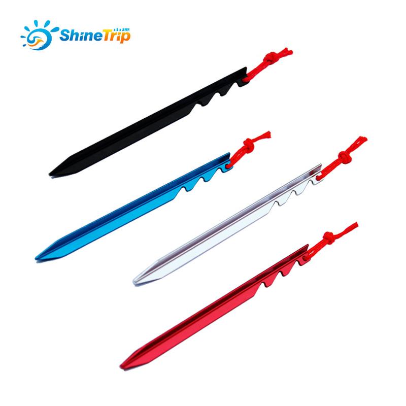 Shinetrip 6pcs/lot adjustable touch point aluminum tent pegs