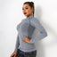 Running Sports Top Women Long Sleeve Zipper Pocket