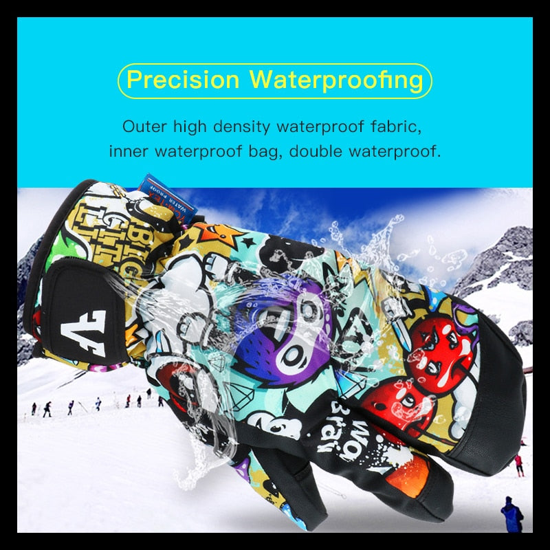Kids Winter Warm Snowboarding Ski Gloves