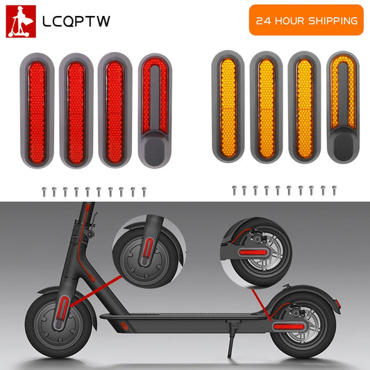 4pcs Protect Wheels Cover Hubs Cap Protective Warn Shells Reflective Stickers for Scooter