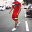 Traje deportivo de manga corta con parches para ocio y atletismo para hombre