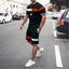 Traje deportivo de manga corta con parches para ocio y atletismo para hombre