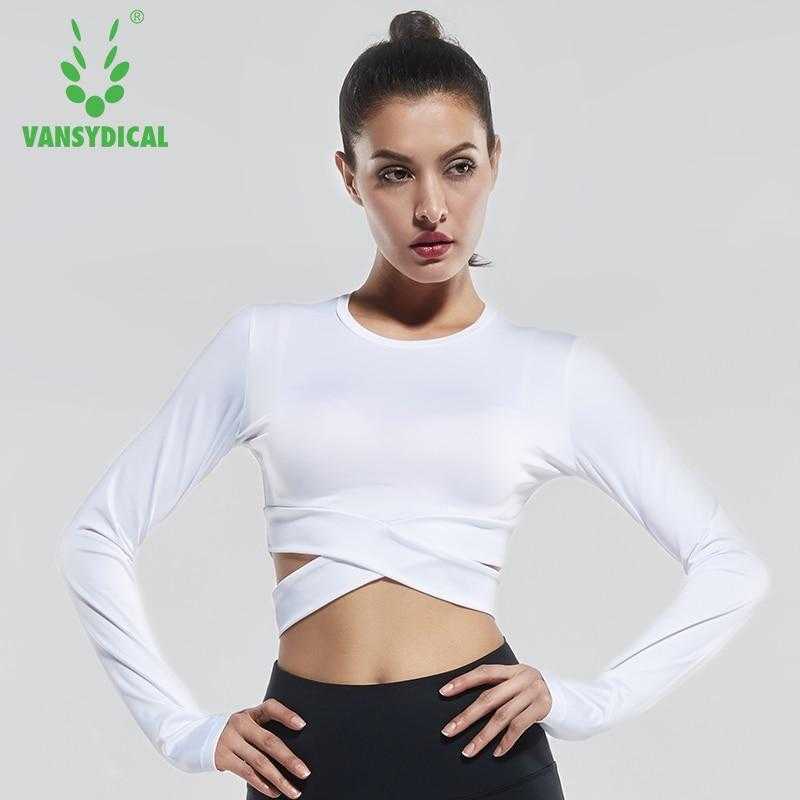 Yoga T-shirts Women Long Sleeve Running Tees Quick Dry Fitness Gymwear | eprolo