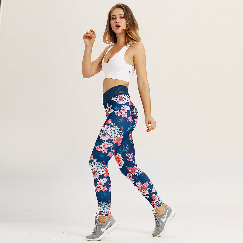 Floral Printed Sports  Leggings For Fitness | eprolo