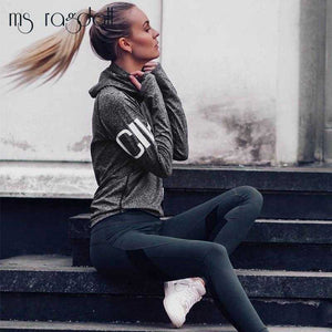 Women's Yoga Shirts Long Sleeve Letter Print Yoga Tops Sportswear Fitness | eprolo