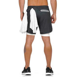 Men's 2 in 1 Joggers Shorts Security Pockets Leisure Sporting Shorts | eprolo