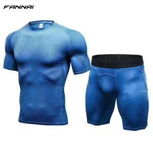 FANNAI Brand Mens Running set T Shirt and shorts  Compression Tights | eprolo