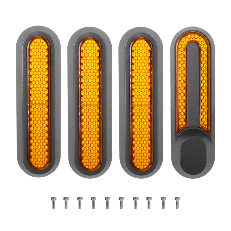 4pcs Protect Wheels Cover Hubs Cap Protective Warn Shells Reflective Stickers for Scooter