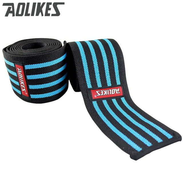 AOLIKES 1pcs 180*8cm Knee  Weight Lifting Sports Knee Bandages