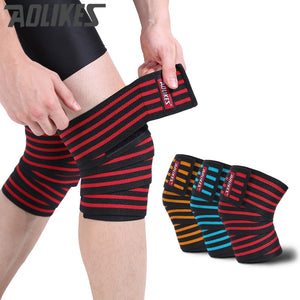 AOLIKES 1pcs 180*8cm Knee  Weight Lifting Sports Knee Bandages