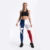 Women Leggings US Flag Pentagram Printed | GYMFIT24.COM