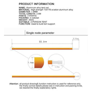 Shinetrip 2pcs 7.9mm   Aluminium  tent rod