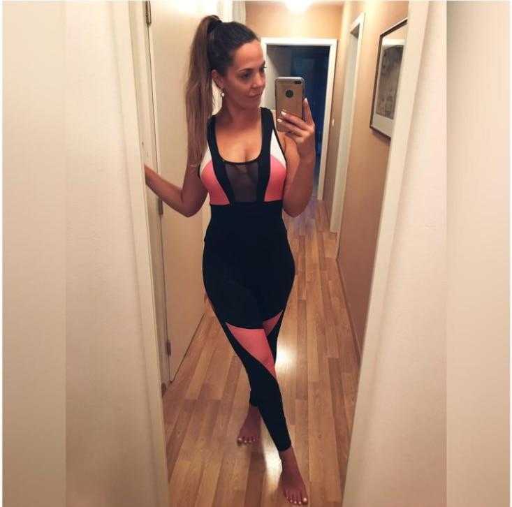 Compressed Sports Suit Female Large Size Gym Jumpsuit set | eprolo