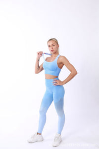 Women Sport Suit Fitness Tracksuit Gradient Seamless