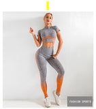 Seamless Yoga Clothes Suit Women Autumn and Winter  2 Piece Set