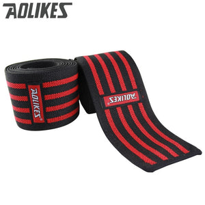 AOLIKES 1pcs 180*8cm Knee  Weight Lifting Sports Knee Bandages