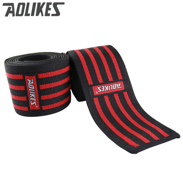 AOLIKES 1pcs 180*8cm Knee  Weight Lifting Sports Knee Bandages