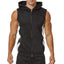 Men Zipper Splicing Sports Hooded Vest bodybuilding  fitness clothing