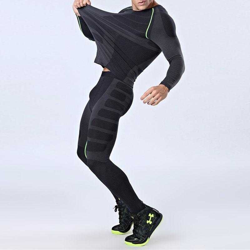 FANNAI Running T Shirt and Pants Men Compression Tights Underwear Sets | eprolo