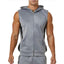 Men Zipper Splicing Sports Hooded Vest bodybuilding  fitness clothing | eprolo