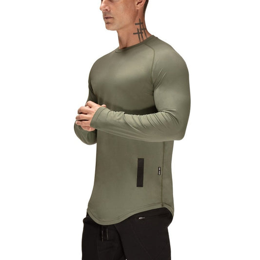 Camiseta deportiva de manga larga y secado rápido para hombre