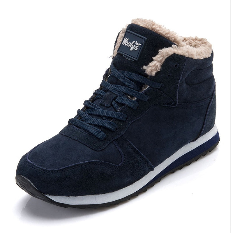 Men Shoes Winter Boots Black Blue Footwear