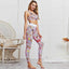 Pink Two Piece Set Fitness Women Crop Top and Pants Set | eprolo