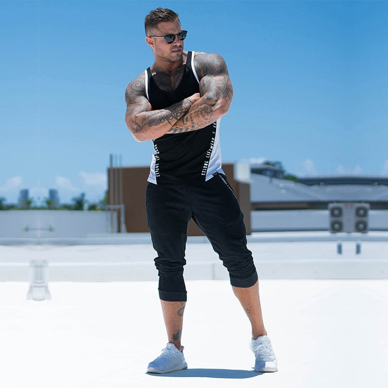 Sleeveless Tank Top  Cotton for Men's bodybuilding