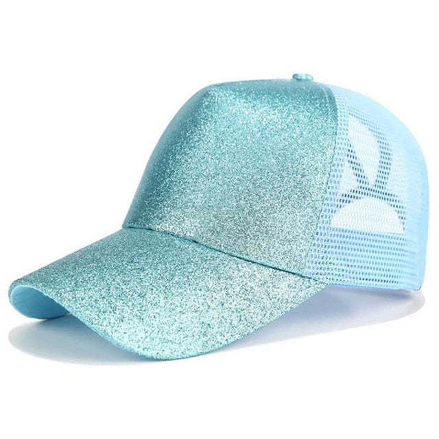 Glitter Ponytail Baseball Cap for Women