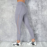 Pocket Solid Sport Yoga  Sportswear Women