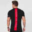 Men Cotton Short sleeve t shirt Fitness Slim Patchwork Black | GYMFIT24.COM