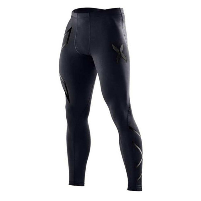 Men Compression Tight Long Pants Black | GYMFIT24.COM