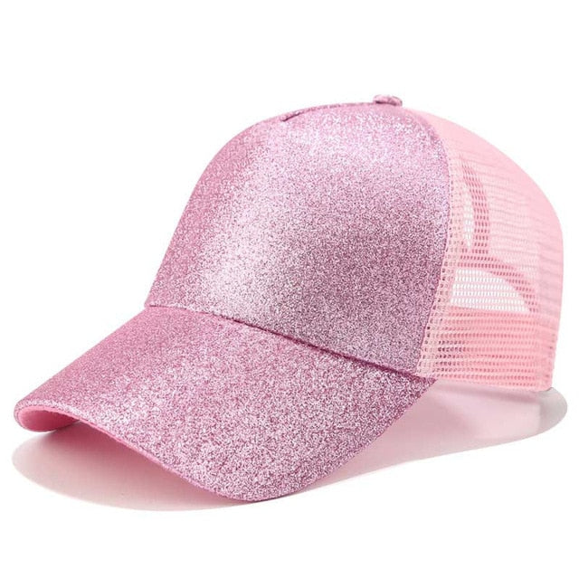 Glitter Ponytail Baseball Cap for Women
