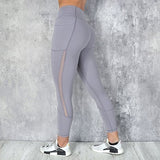 Pocket Solid Sport Yoga  Sportswear Women