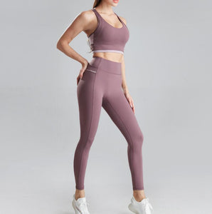 Seamless Yoga Clothes Suit Women Autumn and Winter  2 Piece Set