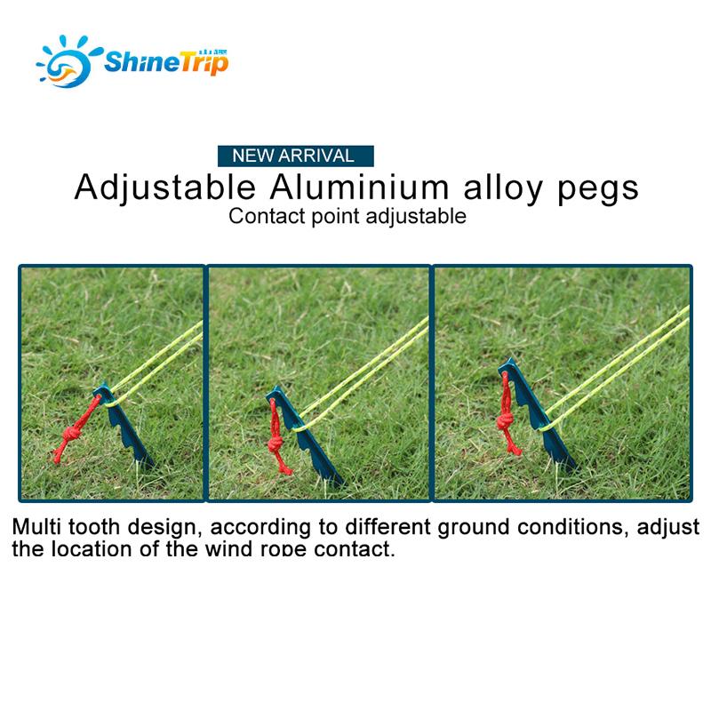 Shinetrip 6pcs/lot adjustable touch point aluminum tent pegs