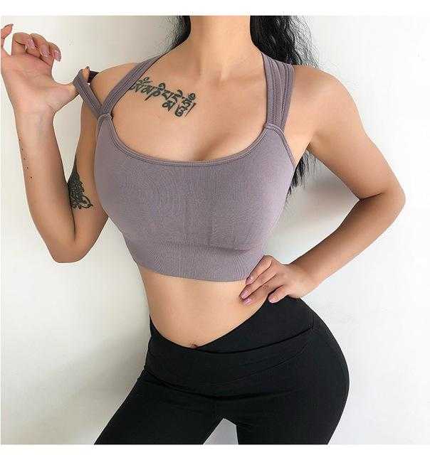 Double Shoulders Shockproof Sports Bra and Fitness Top Activewear | eprolo