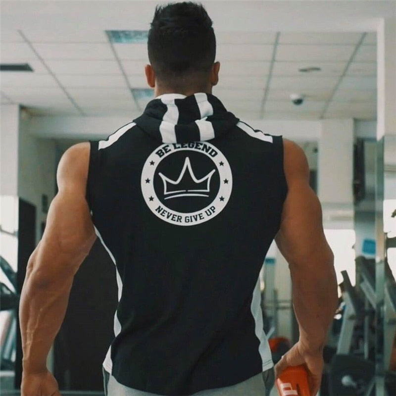 Gyms Summer Brand Stretchy Sleeveless Shirt Casual Fashion Hooded Tank Top Men bodybuilding Fitness Clothing | GYMFIT24.COM