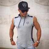 Gyms Summer Brand Stretchy Sleeveless Shirt Casual Fashion Hooded Tank Top Men bodybuilding Fitness Clothing | GYMFIT24.COM