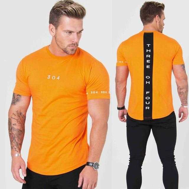 Men Cotton Short sleeve t shirt Fitness Slim Patchwork Black | GYMFIT24.COM