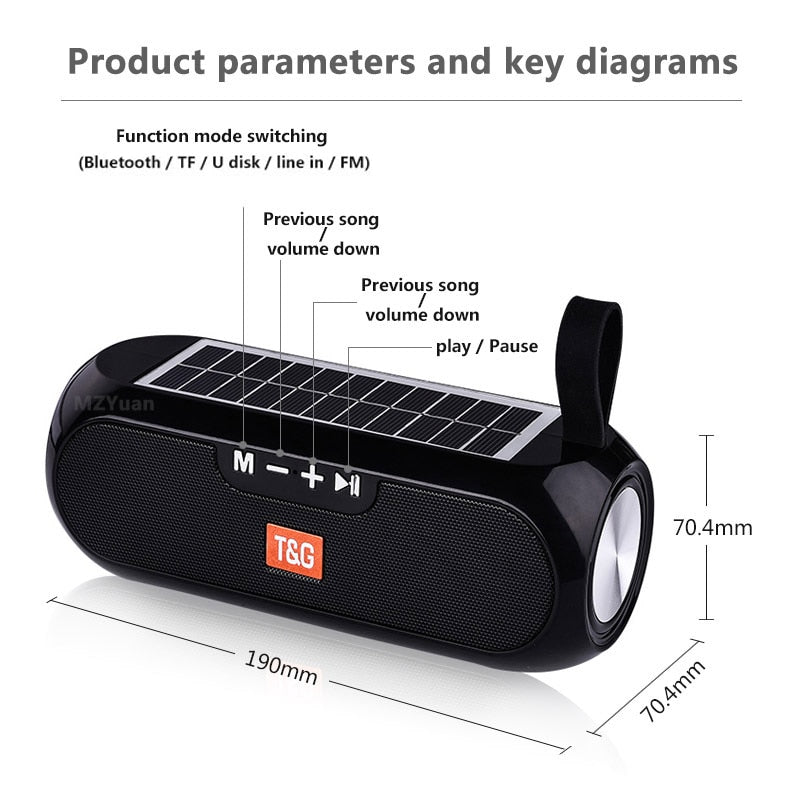 Altavoz Bluetooth con carga solar