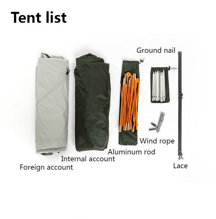 Oxford Cloth 15D Silicone Light Hiking Double Double Tent 1.8KG